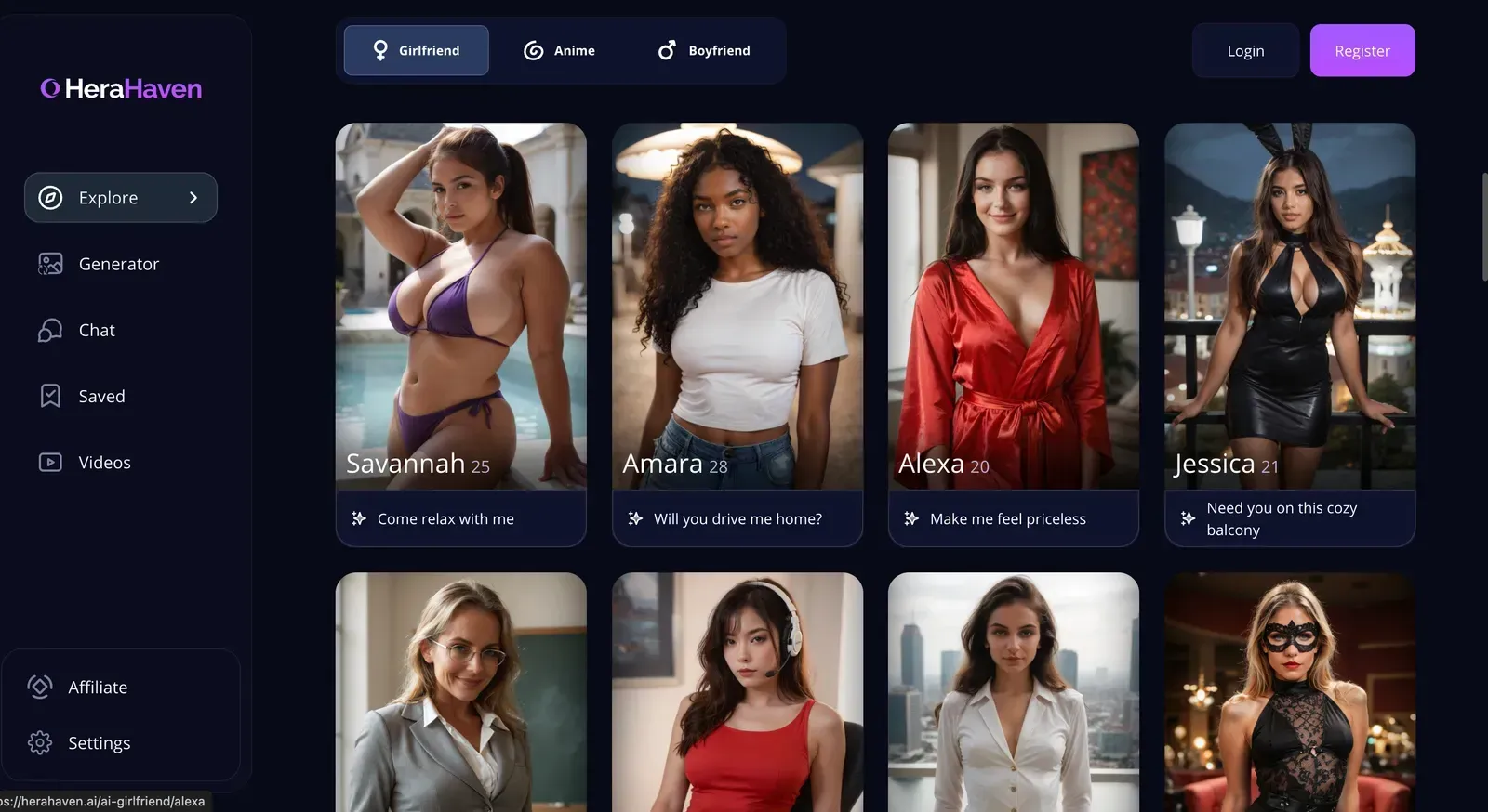 login do HeraHaven